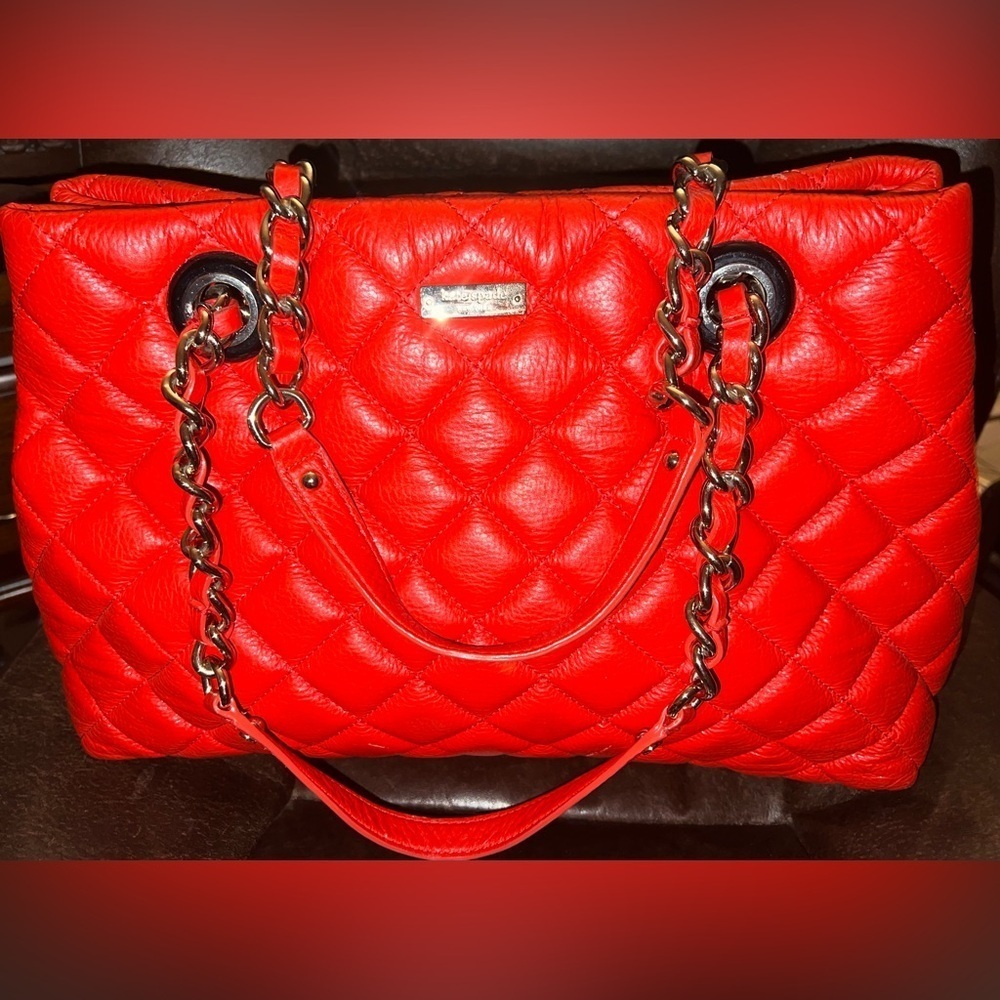Kate Spade Red Quilted Leather Handbag